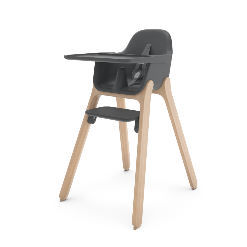 Črn stolček za hranjenje